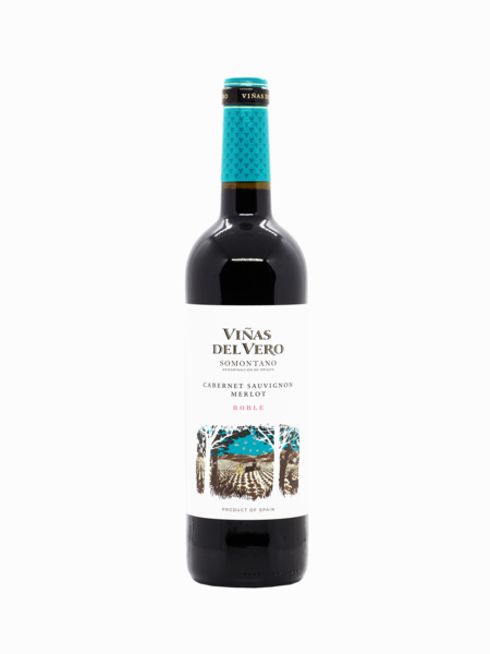 vino tinto viñas del vero cabernet sauvignon merlot roble somontano do Product of spain red wine.JPG