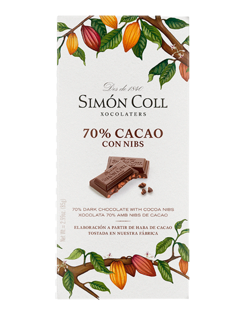 Simón Coll 70% Cacao con nibs